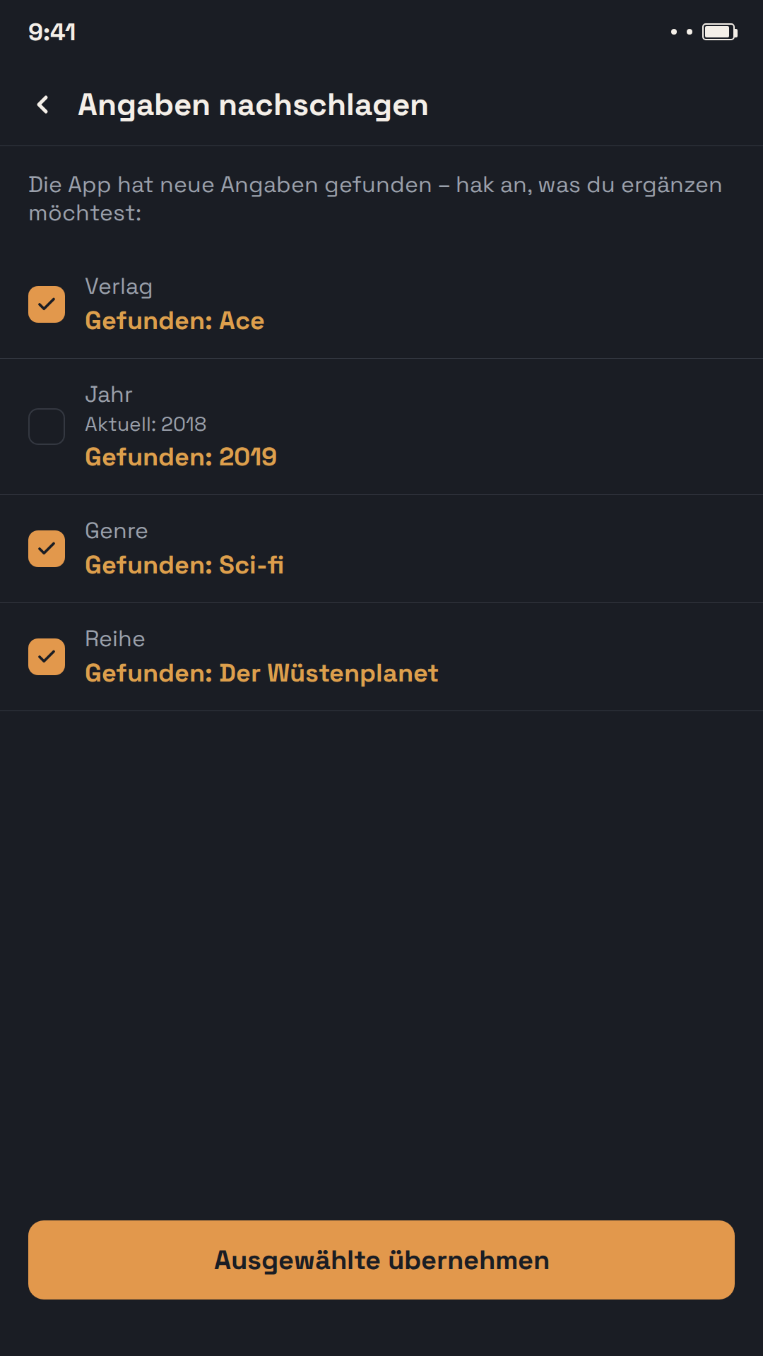 Angaben nachschlagen