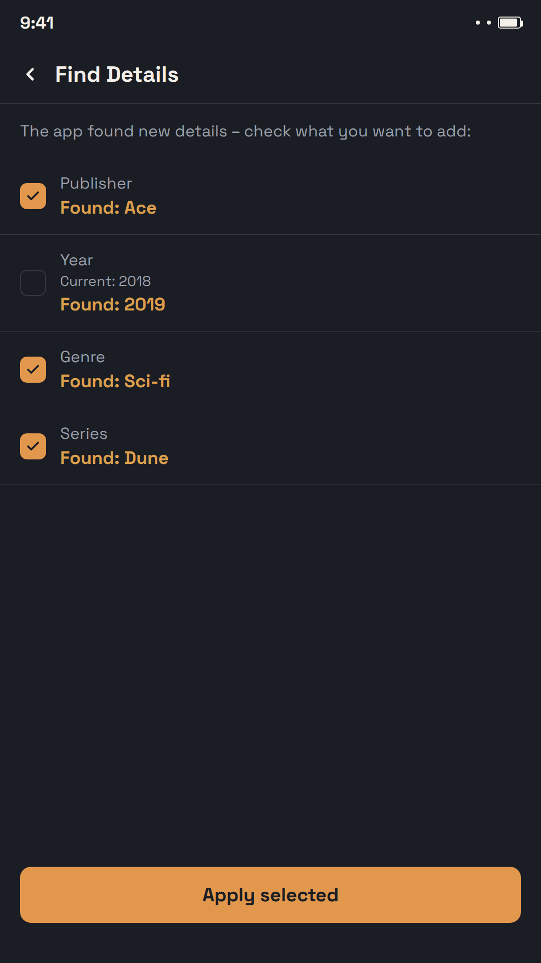 Find book details