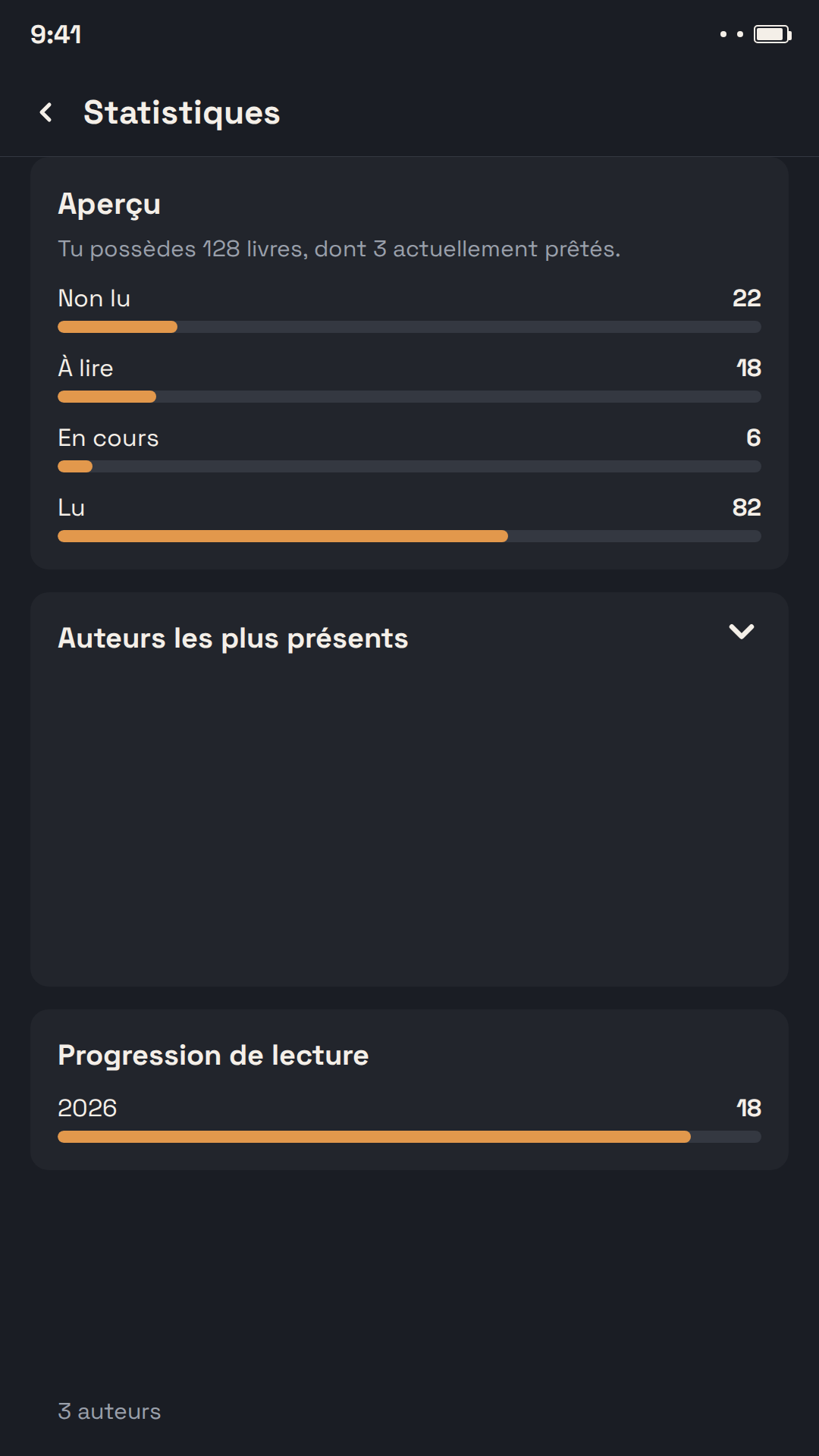 Statistiques de lecture
